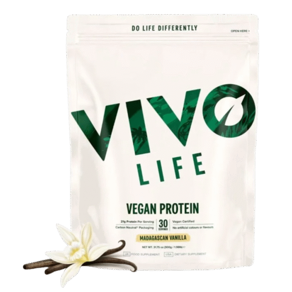 Veganske fermentirane beljakovine v prahu, okus vanilija | Vivo life | prašek (30 odmerkov po 32 g)